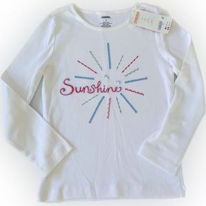 GYMBOREE NWT- Girls Sz 5- “sunshine long sleeve white tee